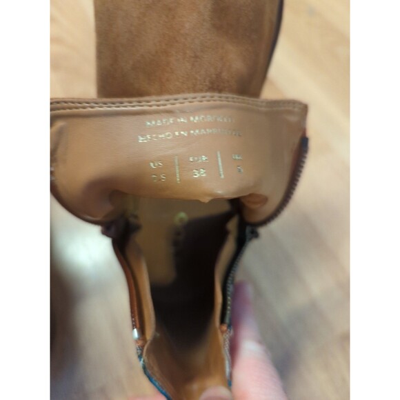 ALDO Boots Booties Womens 7.5 M Tan Suede Zip Southwest Aztec Ankle Zip - Picture 8 of 8